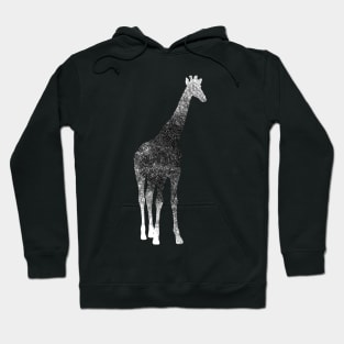 Giraffe Black and White Silhouette Hoodie